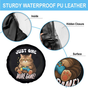 Just One More Game Spare Tire Cover Funny Lazy Cat Playing Video Game TS12 Print Your Wear