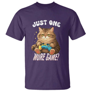 Just One More Game T Shirt Funny Lazy Cat Playing Video Game TS12 Purple Print Your Wear