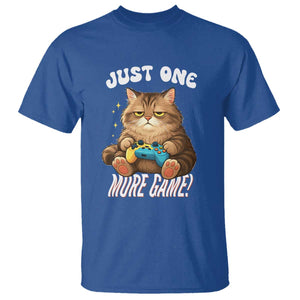 Just One More Game T Shirt Funny Lazy Cat Playing Video Game TS12 Royal Blue Print Your Wear
