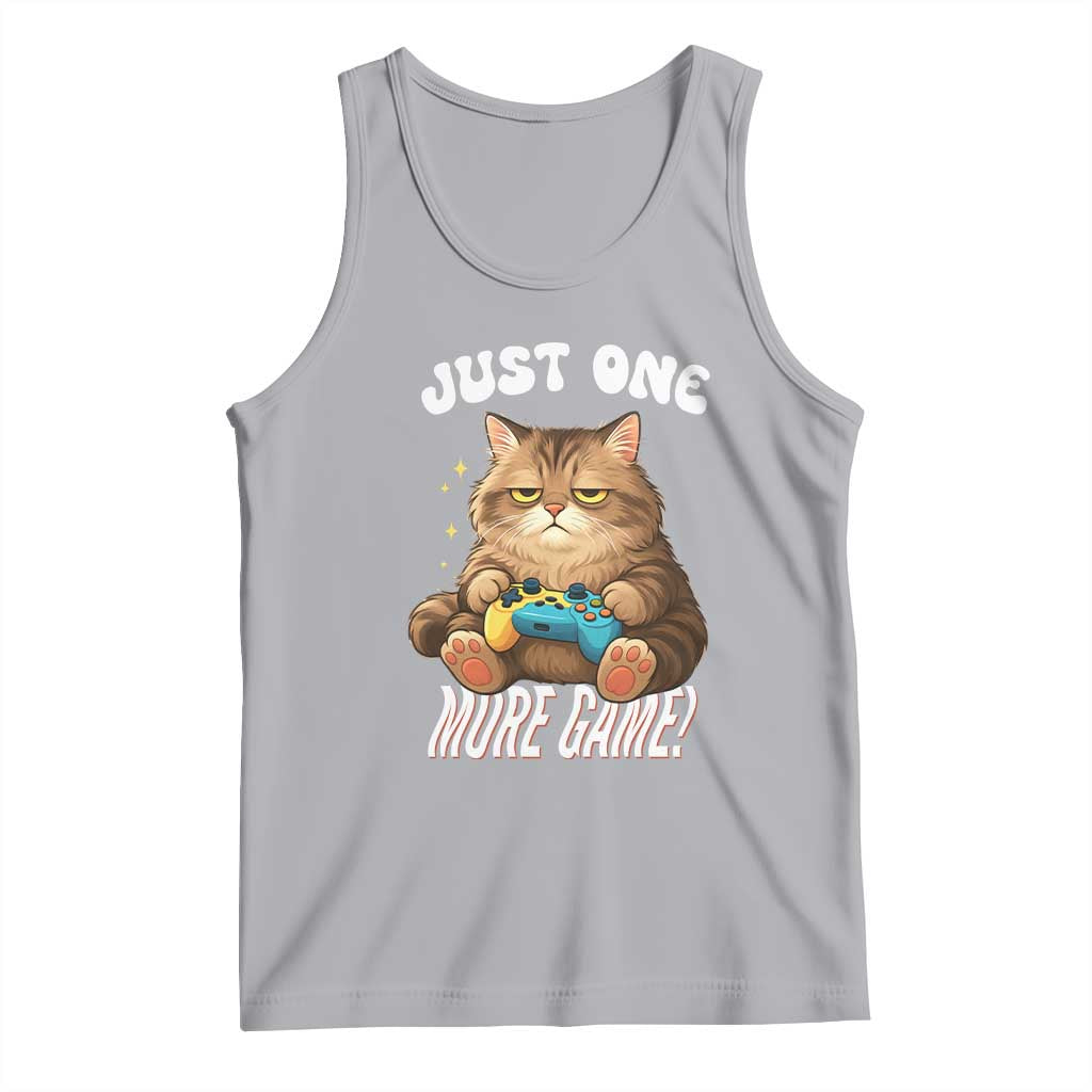 Just One More Game Tank Top Funny Lazy Cat Playing Video Game TS12 Athletic Heather Print Your Wear