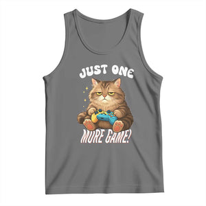 Just One More Game Tank Top Funny Lazy Cat Playing Video Game TS12 Black Heather Print Your Wear