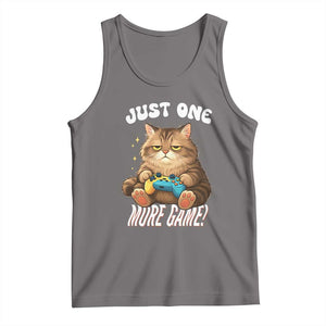 Just One More Game Tank Top Funny Lazy Cat Playing Video Game TS12 Deep Heather Print Your Wear