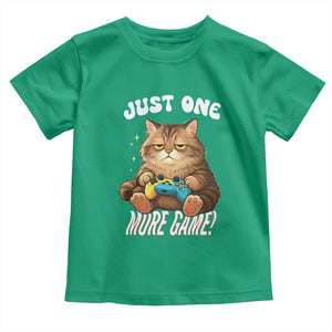 Just One More Game Toddler T Shirt Funny Lazy Cat Playing Video Game TS12 Irish Green Print Your Wear