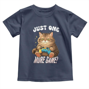 Just One More Game Toddler T Shirt Funny Lazy Cat Playing Video Game TS12 Navy Print Your Wear