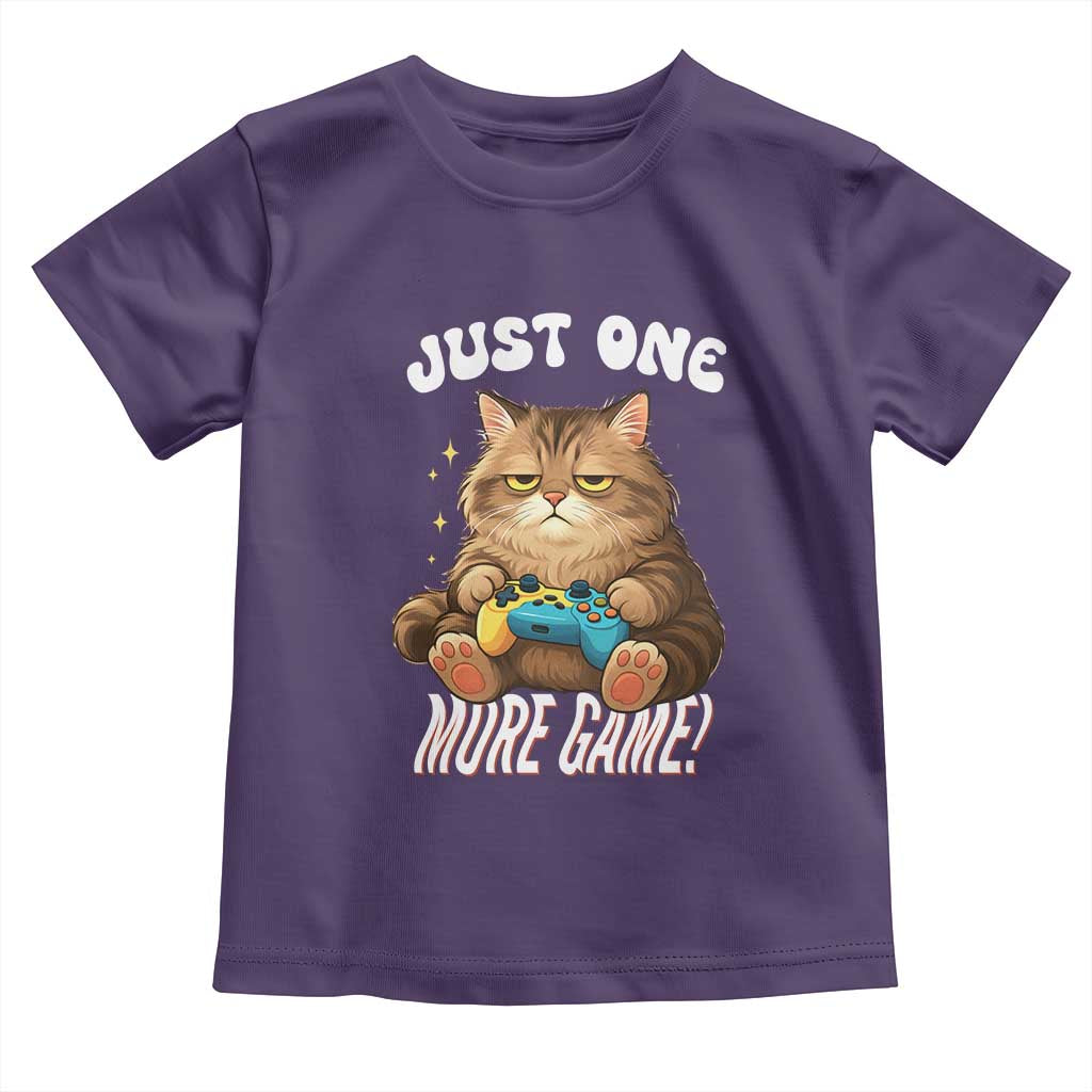 Just One More Game Toddler T Shirt Funny Lazy Cat Playing Video Game TS12 Purple Print Your Wear