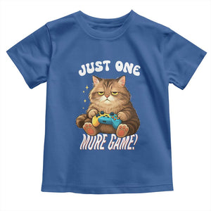 Just One More Game Toddler T Shirt Funny Lazy Cat Playing Video Game TS12 Royal Blue Print Your Wear