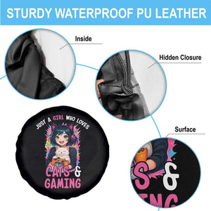 Just A Girl Who Loves Cats And Gaming Spare Tire Cover Cute Gamer Gift TS12 Print Your Wear