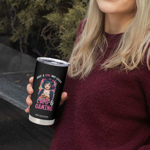 Just A Girl Who Loves Cats And Gaming Tumbler Cup Cute Gamer Gift TS12 Print Your Wear