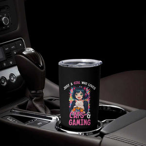 Just A Girl Who Loves Cats And Gaming Tumbler Cup Cute Gamer Gift TS12 Print Your Wear