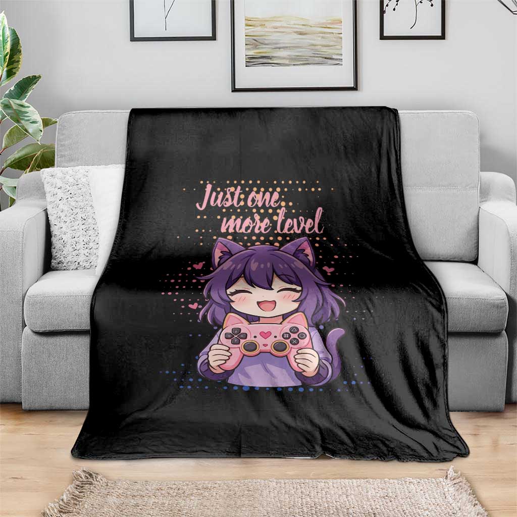 Just One More Game Throw Blanket Cute Girl Playing Game Humor Gift TS12 Print Your Wear