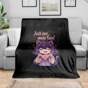Just One More Game Throw Blanket Cute Girl Playing Game Humor Gift TS12 Print Your Wear
