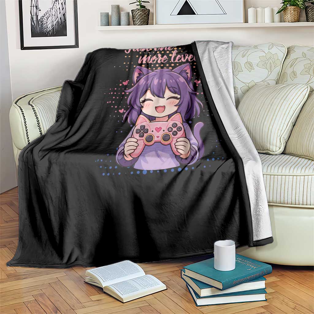 Just One More Game Throw Blanket Cute Girl Playing Game Humor Gift TS12 Print Your Wear