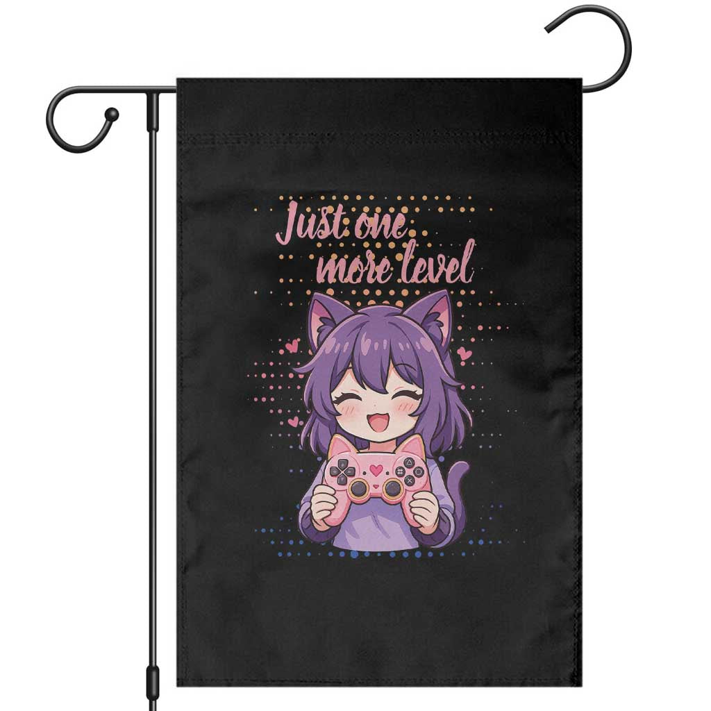 Just One More Game Garden Flag Cute Girl Playing Game Humor Gift TS12 Black Print Your Wear