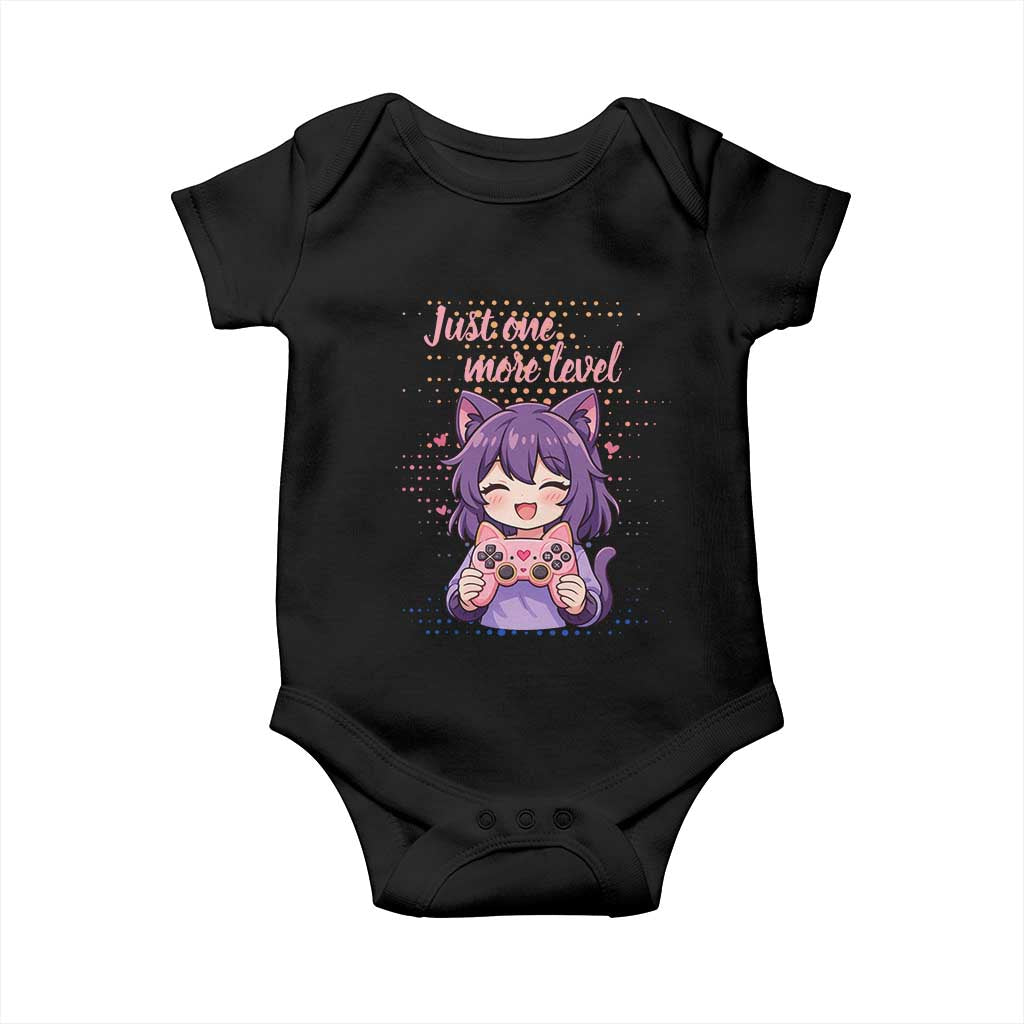 Just One More Game Baby Onesie Cute Girl Playing Game Humor Gift TS12 Black Print Your Wear