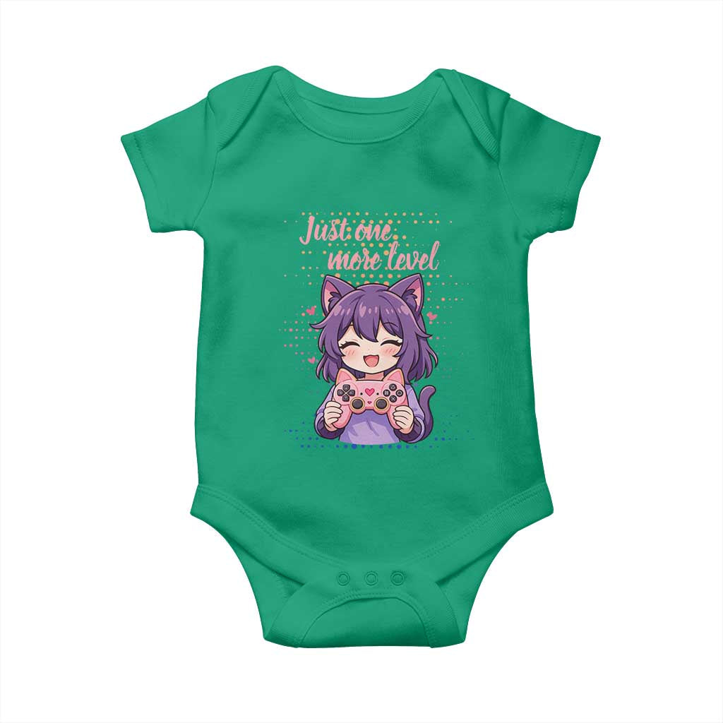 Just One More Game Baby Onesie Cute Girl Playing Game Humor Gift TS12 Irish Green Print Your Wear