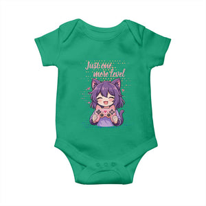 Just One More Game Baby Onesie Cute Girl Playing Game Humor Gift TS12 Irish Green Print Your Wear