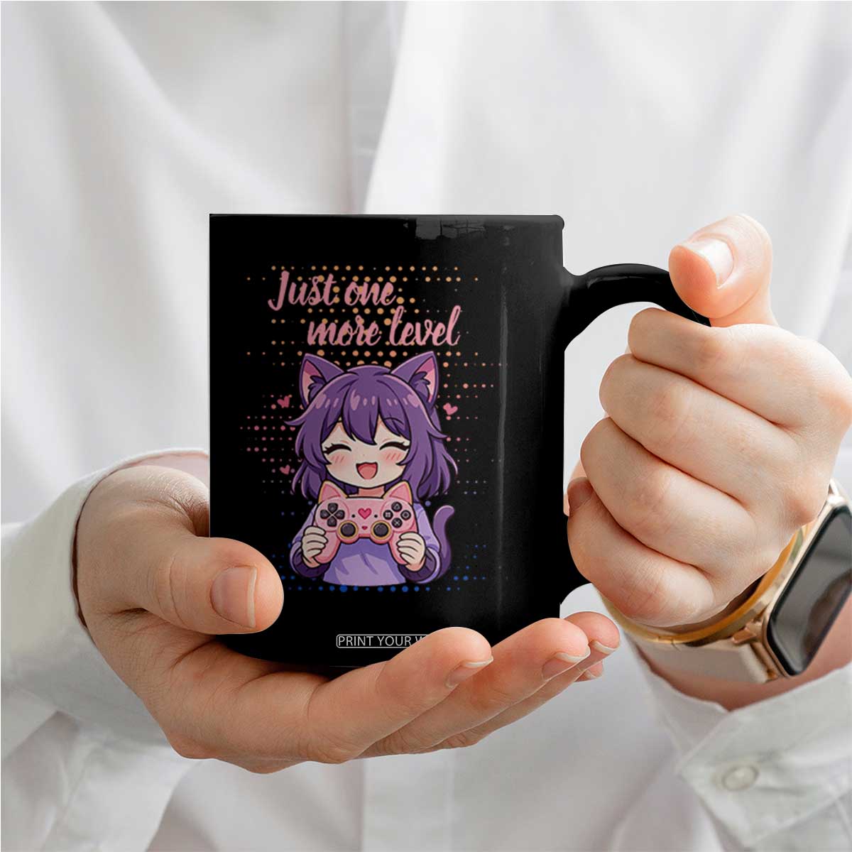 Just One More Game Coffee Mug Cute Girl Playing Game Humor Gift TS12 Print Your Wear