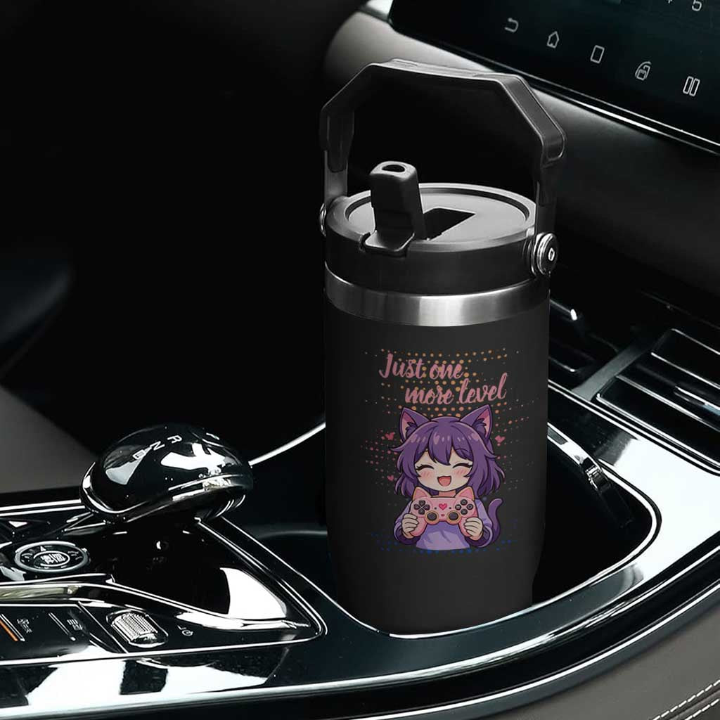 Just One More Game Flip Straw Tumbler Cute Girl Playing Game Humor Gift TS12 Print Your Wear