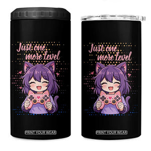 Just One More Game 4 in 1 Can Cooler Tumbler Cute Girl Playing Game Humor Gift TS12 One Size: 16 oz Black Print Your Wear