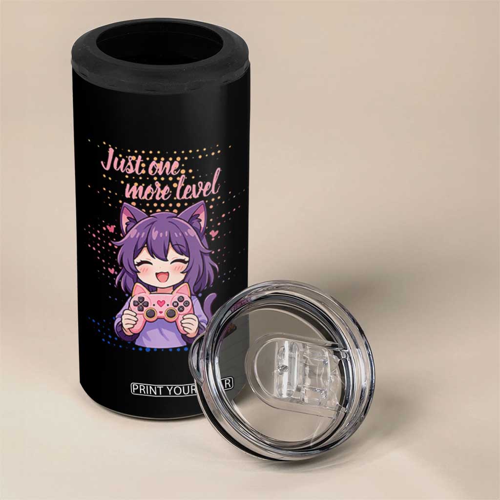 Just One More Game 4 in 1 Can Cooler Tumbler Cute Girl Playing Game Humor Gift TS12 Print Your Wear