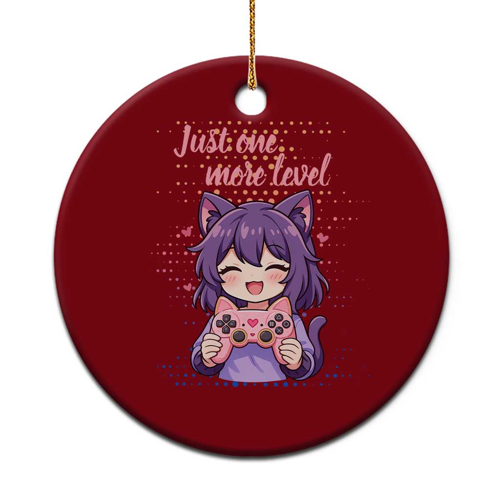 Just One More Game Ceramic Ornament Cute Girl Playing Game Humor Gift TS12 1pc Red Print Your Wear