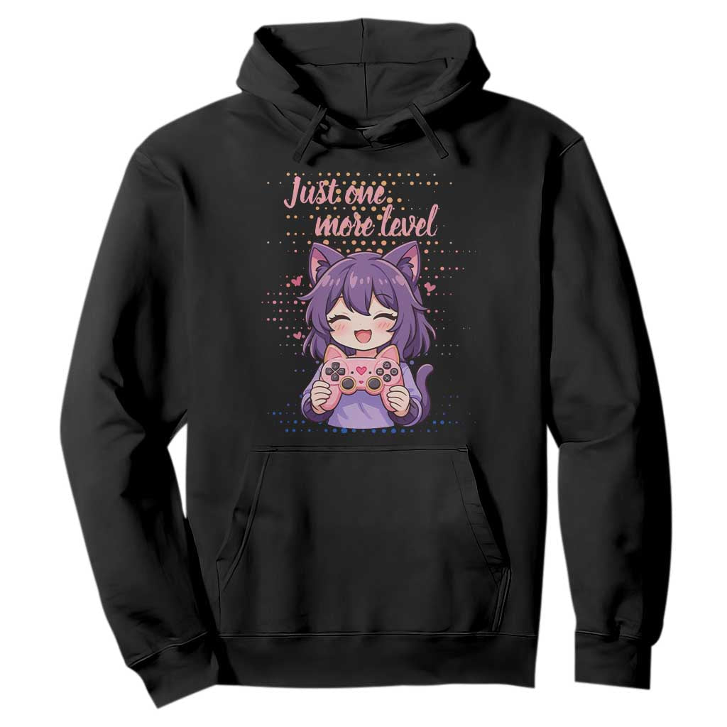 Just One More Game Hoodie Cute Girl Playing Game Humor Gift TS12 Black Print Your Wear
