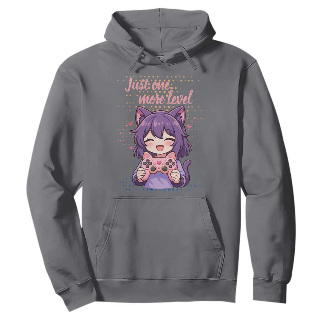 Just One More Game Hoodie Cute Girl Playing Game Humor Gift TS12 Charcoal Print Your Wear