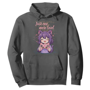 Just One More Game Hoodie Cute Girl Playing Game Humor Gift TS12 Dark Heather Print Your Wear