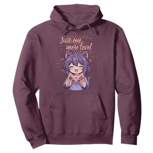 Just One More Game Hoodie Cute Girl Playing Game Humor Gift TS12 Maroon Print Your Wear