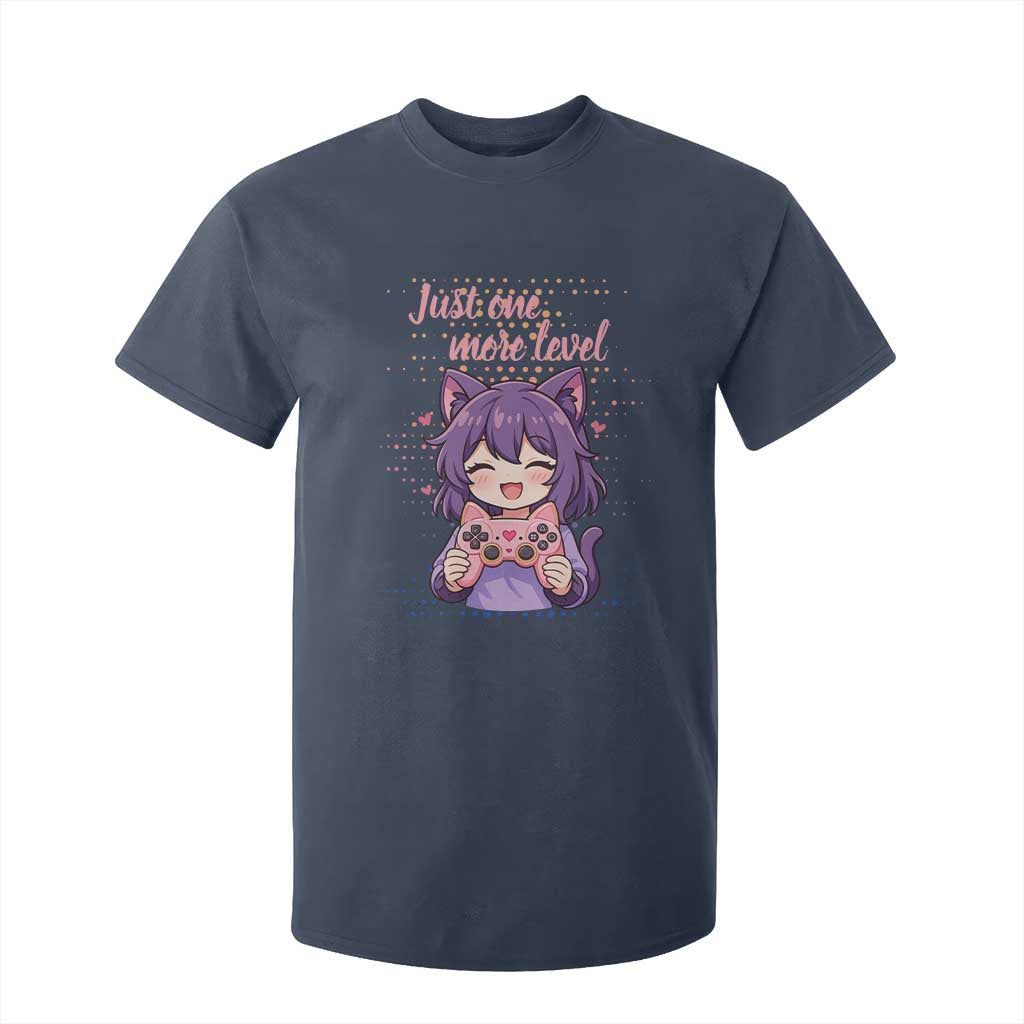 Just One More Game T Shirt For Kid Cute Girl Playing Game Humor Gift TS12 Navy Print Your Wear