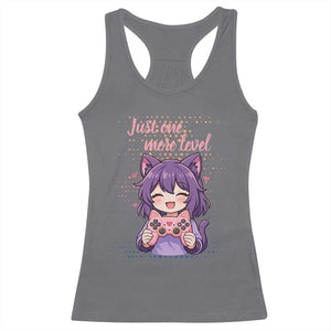 Just One More Game Racerback Tank Top Cute Girl Playing Game Humor Gift TS12 Charcoal Print Your Wear