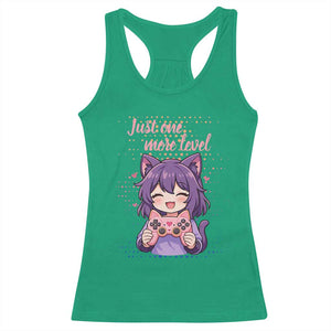 Just One More Game Racerback Tank Top Cute Girl Playing Game Humor Gift TS12 Irish Green Print Your Wear