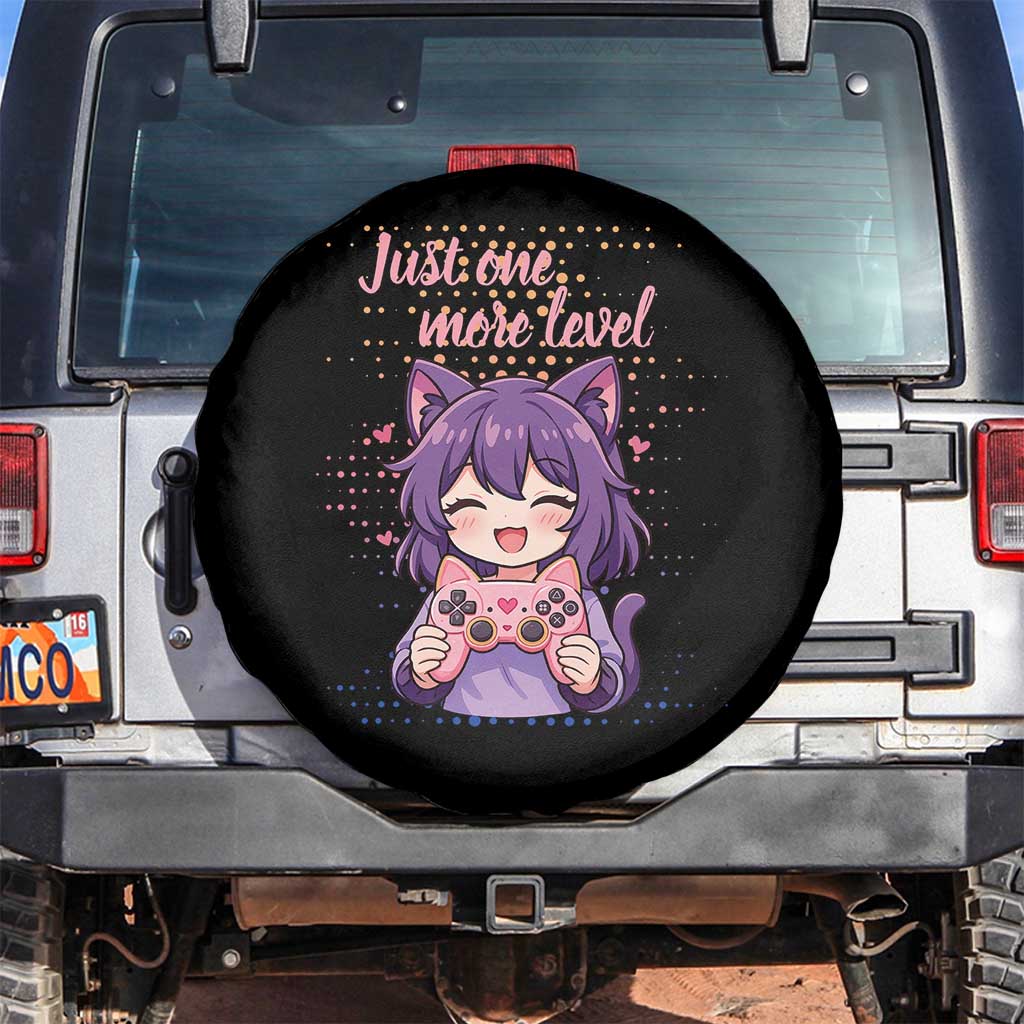 Just One More Game Spare Tire Cover Cute Girl Playing Game Humor Gift TS12 No hole Black Print Your Wear