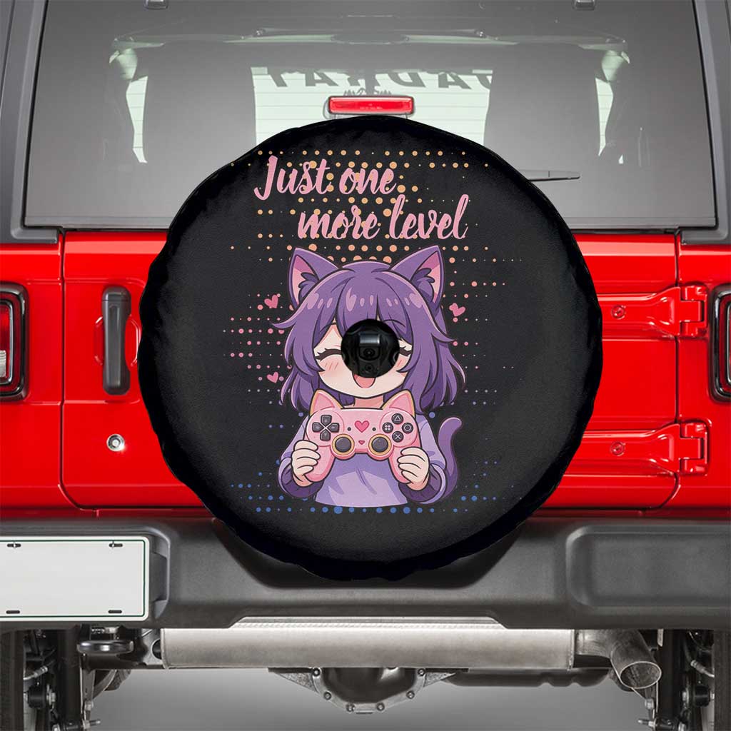 Just One More Game Spare Tire Cover Cute Girl Playing Game Humor Gift TS12 Black Print Your Wear
