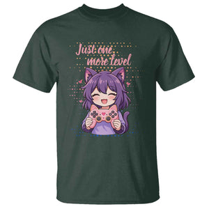 Just One More Game T Shirt Cute Girl Playing Game Humor Gift TS12 Dark Forest Green Print Your Wear