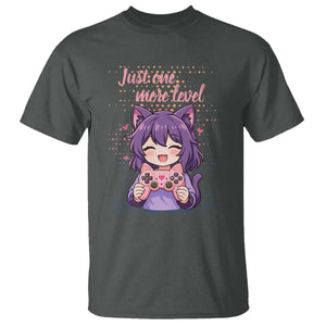 Just One More Game T Shirt Cute Girl Playing Game Humor Gift TS12 Dark Heather Print Your Wear