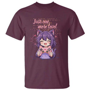Just One More Game T Shirt Cute Girl Playing Game Humor Gift TS12 Maroon Print Your Wear