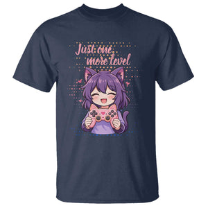 Just One More Game T Shirt Cute Girl Playing Game Humor Gift TS12 Navy Print Your Wear