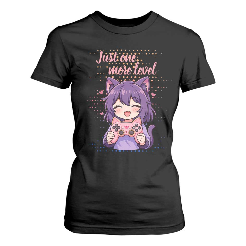 Just One More Game T Shirt For Women Cute Girl Playing Game Humor Gift TS12 Black Print Your Wear
