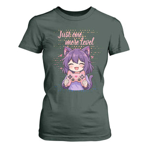 Just One More Game T Shirt For Women Cute Girl Playing Game Humor Gift TS12 Dark Forest Green Print Your Wear