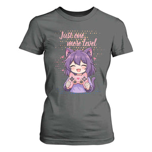 Just One More Game T Shirt For Women Cute Girl Playing Game Humor Gift TS12 Dark Heather Print Your Wear