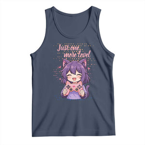 Just One More Game Tank Top Cute Girl Playing Game Humor Gift TS12 Navy Print Your Wear