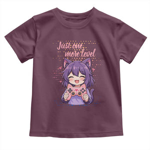 Just One More Game Toddler T Shirt Cute Girl Playing Game Humor Gift TS12 Maroon Print Your Wear