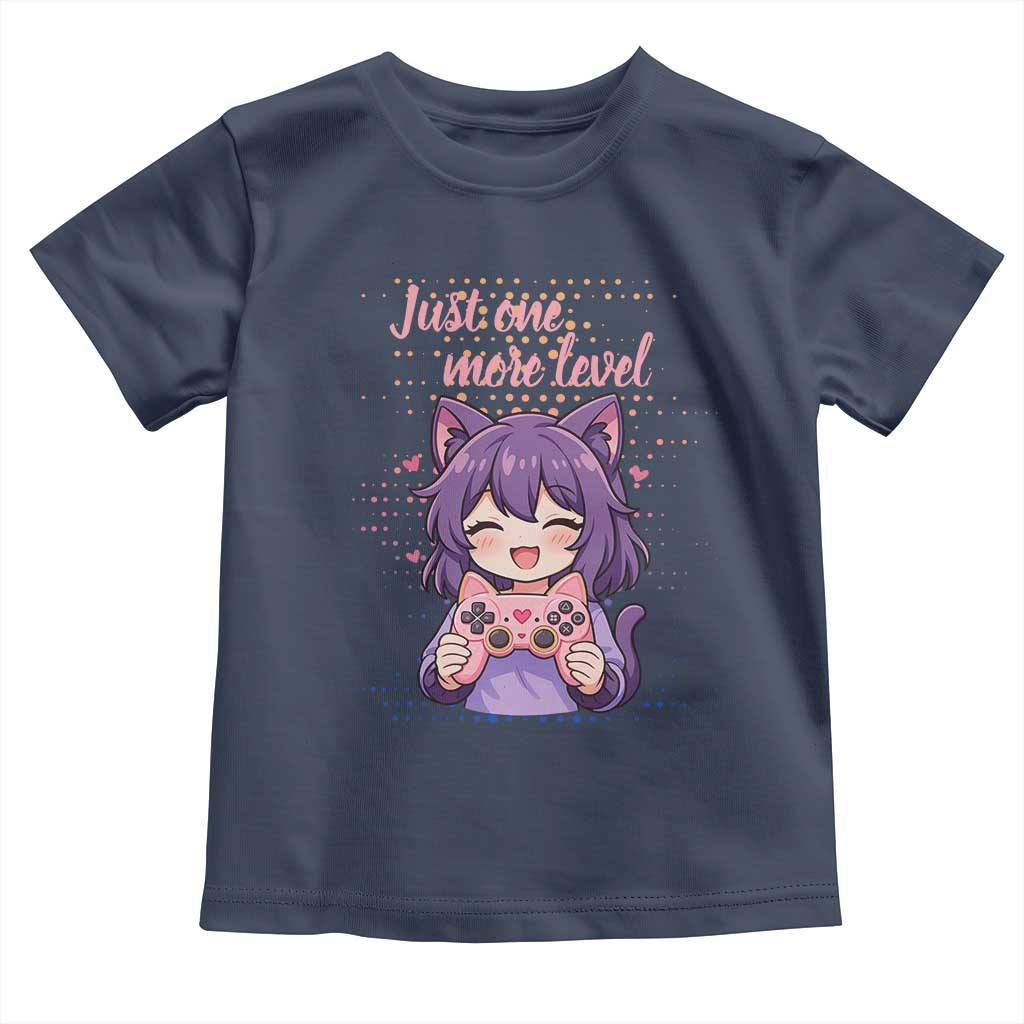 Just One More Game Toddler T Shirt Cute Girl Playing Game Humor Gift TS12 Navy Print Your Wear