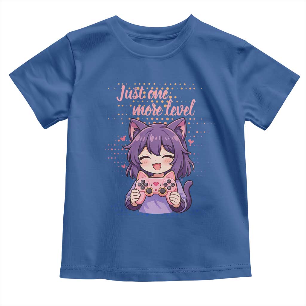 Just One More Game Toddler T Shirt Cute Girl Playing Game Humor Gift TS12 Royal Blue Print Your Wear