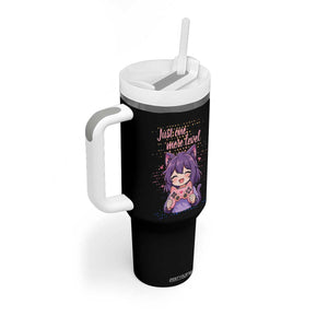Just One More Game Tumbler With Handle Cute Girl Playing Game Humor Gift TS12 Print Your Wear
