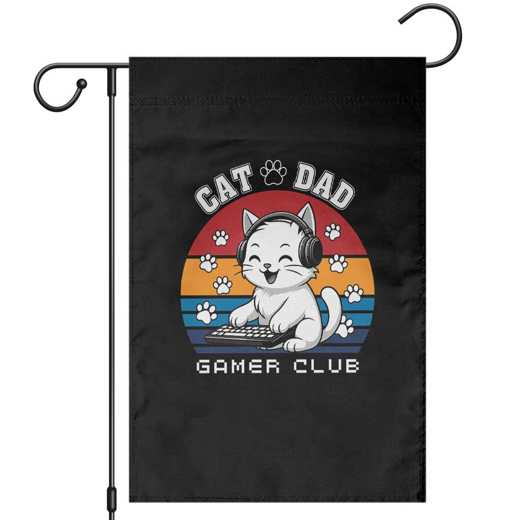Funny Cat Dad Gamer Club Garden Flag Gamer Cat Lover Gift TS12 Black Print Your Wear