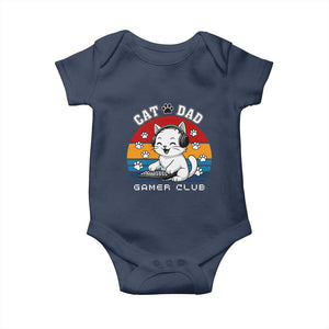 Funny Cat Dad Gamer Club Baby Onesie Gamer Cat Lover Gift TS12 Navy Print Your Wear