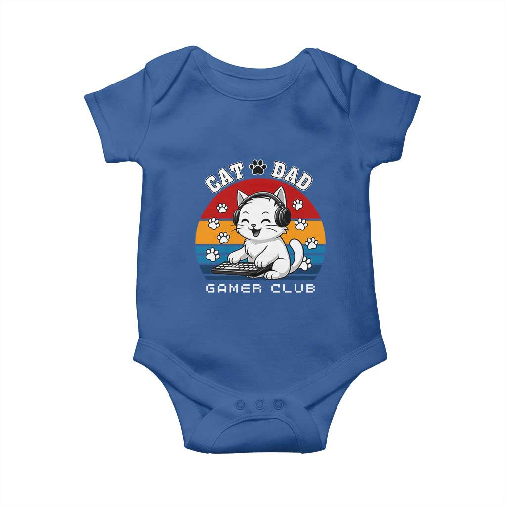 Funny Cat Dad Gamer Club Baby Onesie Gamer Cat Lover Gift TS12 Royal Blue Print Your Wear
