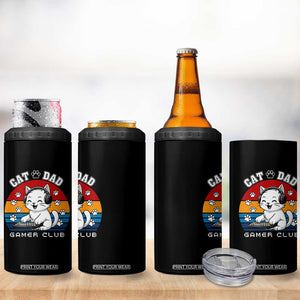 Funny Cat Dad Gamer Club 4 in 1 Can Cooler Tumbler Gamer Cat Lover Gift TS12 Print Your Wear